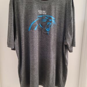 Majestic Gray NFL Carolina Panthers Football Mens Short Sleeve T Shirt Sz 2XL